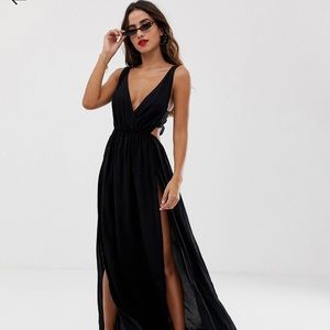 ASOS Design Maxi Beach Dress Black
